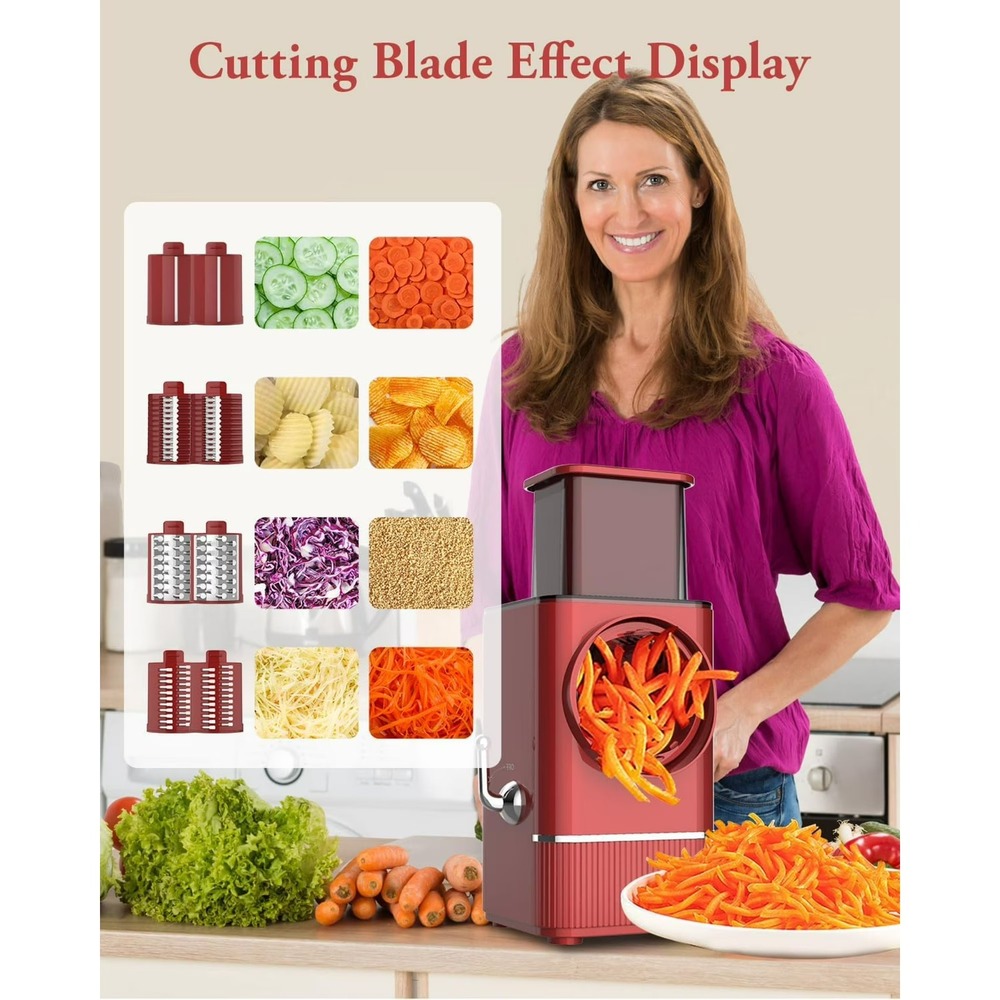 Electric Cheese Grater Salad Maker with Multi Blades Automatic Vegetable Slicer